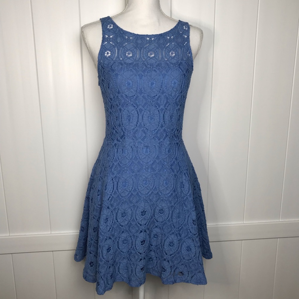 BB Dakota French Blue Lace Dress